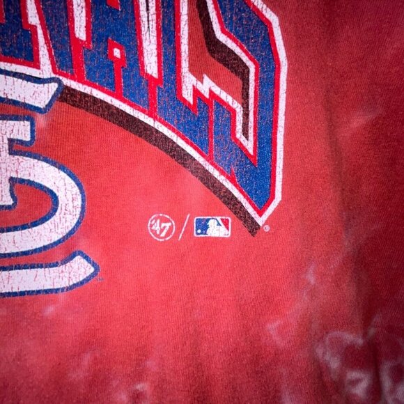 St. Louis Cardinals T-shirt Medium Red Tie Dye '47 Vintage Tubular - Picture 3 of 8